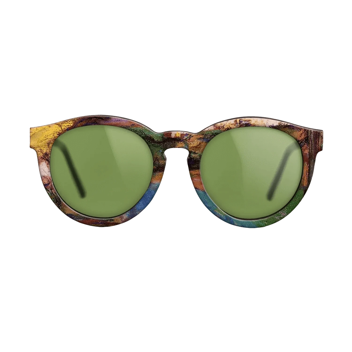 Oil Painting on Straight Grain Walnut: Rococo - Landscape Camille Pissarro - The Rebel - Round - 1628 - SIRIS wood optic