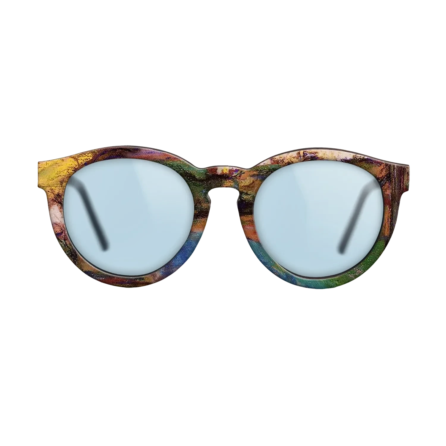 Oil Painting on Straight Grain Walnut: Rococo - Landscape Camille Pissarro - The Rebel - Round - 1628 - SIRIS wood optic