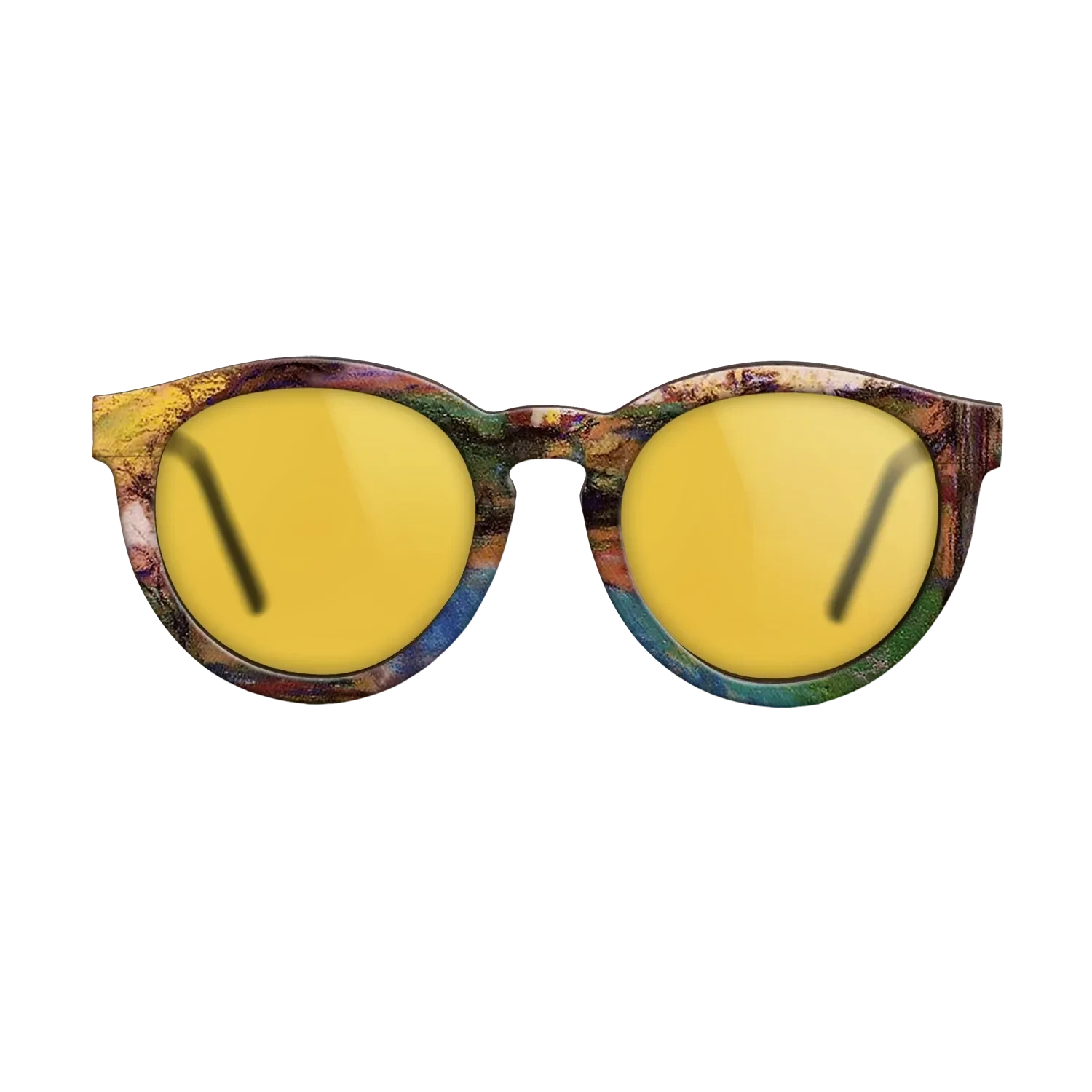 Oil Painting on Straight Grain Walnut: Rococo - Landscape Camille Pissarro - The Rebel - Round - 1628 - SIRIS wood optic