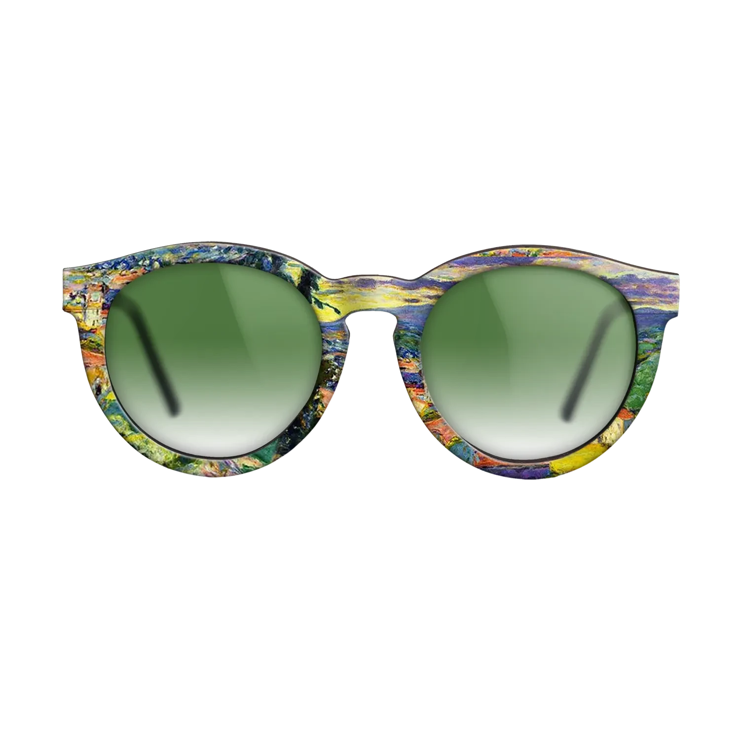 Oil Painting on Straight Grain Walnut: Rococo - Landscape at Le Cannet, c.1938 - Pierre Bonnard - The Rebel - Round - 1890 - SIRIS wood optic