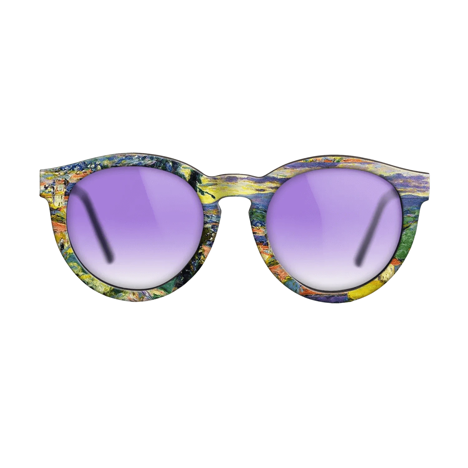 Oil Painting on Straight Grain Walnut: Rococo - Landscape at Le Cannet, c.1938 - Pierre Bonnard - The Rebel - Round - 1890 - SIRIS wood optic