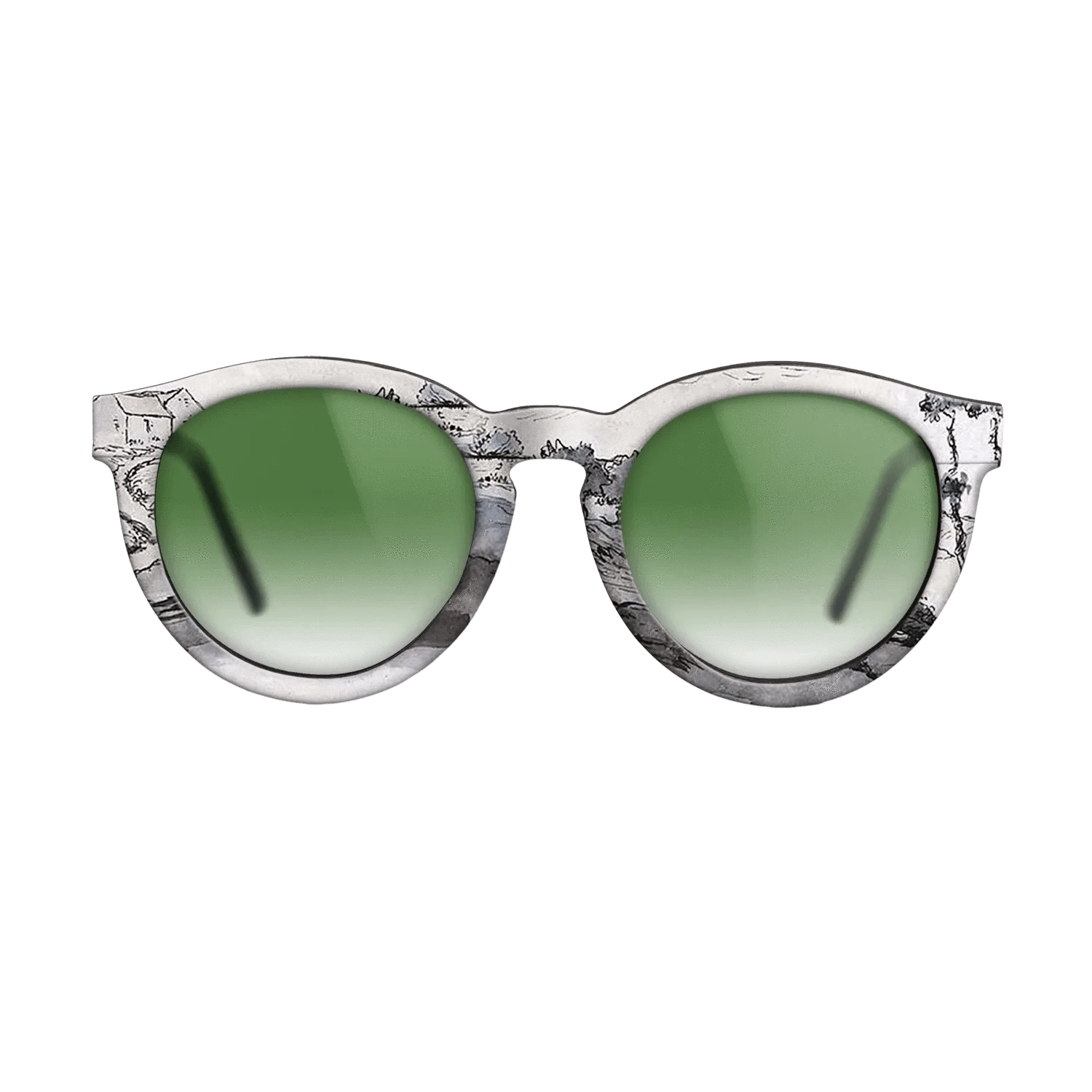 Oil Painting on Straight Grain Walnut: Rococo - Landscape near Vichy, c.1870 - Jean-Francois Millet - The Rebel - Round - 892 - SIRIS wood optic