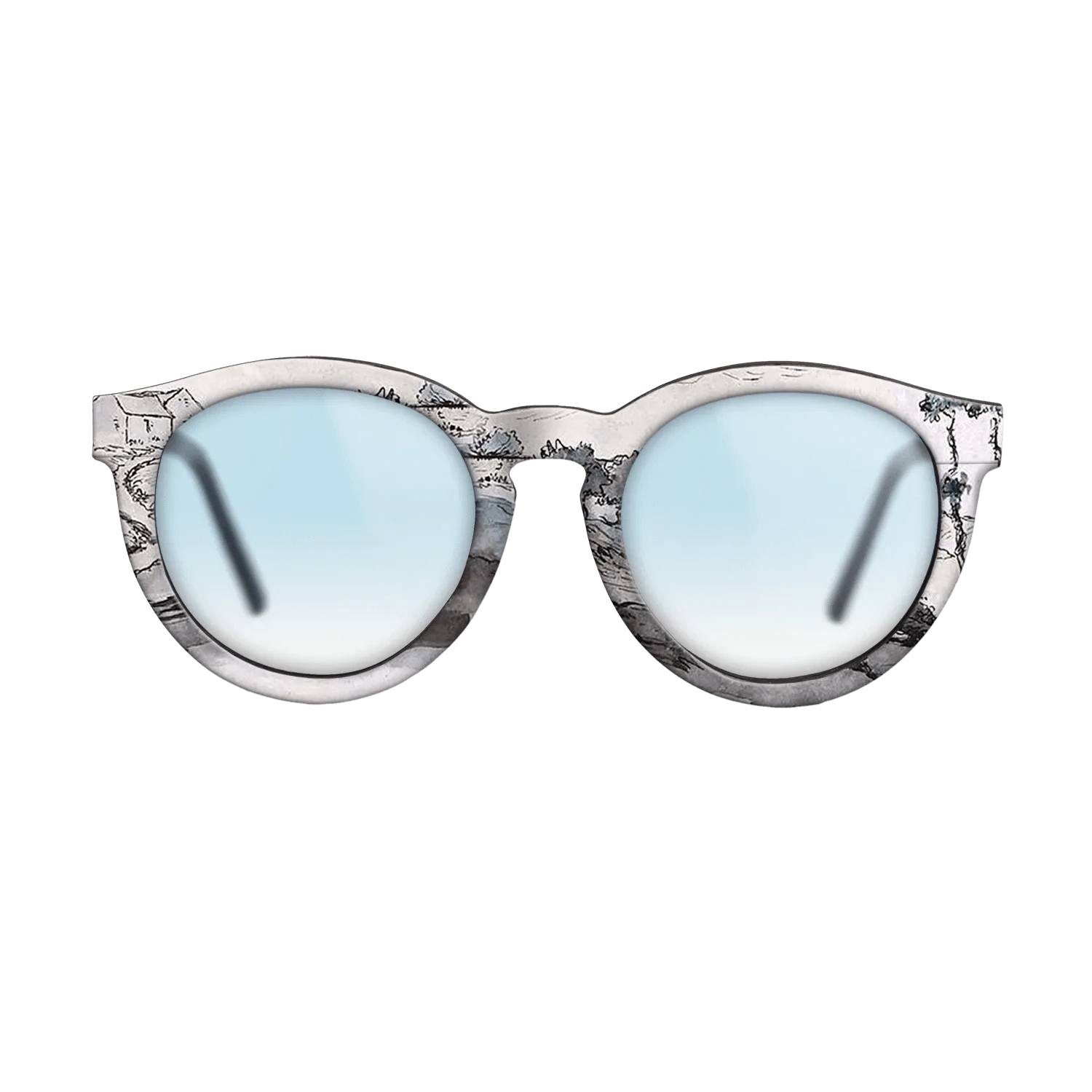 Oil Painting on Straight Grain Walnut: Rococo - Landscape near Vichy, c.1870 - Jean-Francois Millet - The Rebel - Round - 892 - SIRIS wood optic