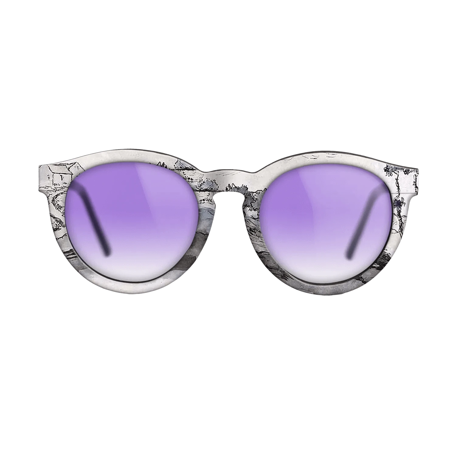 Oil Painting on Straight Grain Walnut: Rococo - Landscape near Vichy, c.1870 - Jean-Francois Millet - The Rebel - Round - 892 - SIRIS wood optic