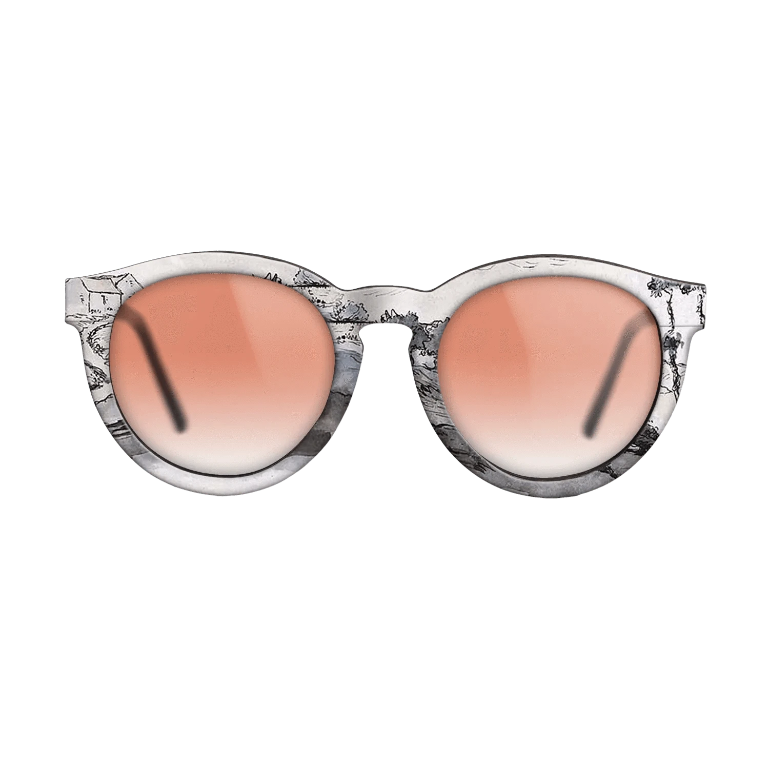 Oil Painting on Straight Grain Walnut: Rococo - Landscape near Vichy, c.1870 - Jean-Francois Millet - The Rebel - Round - 892 - SIRIS wood optic