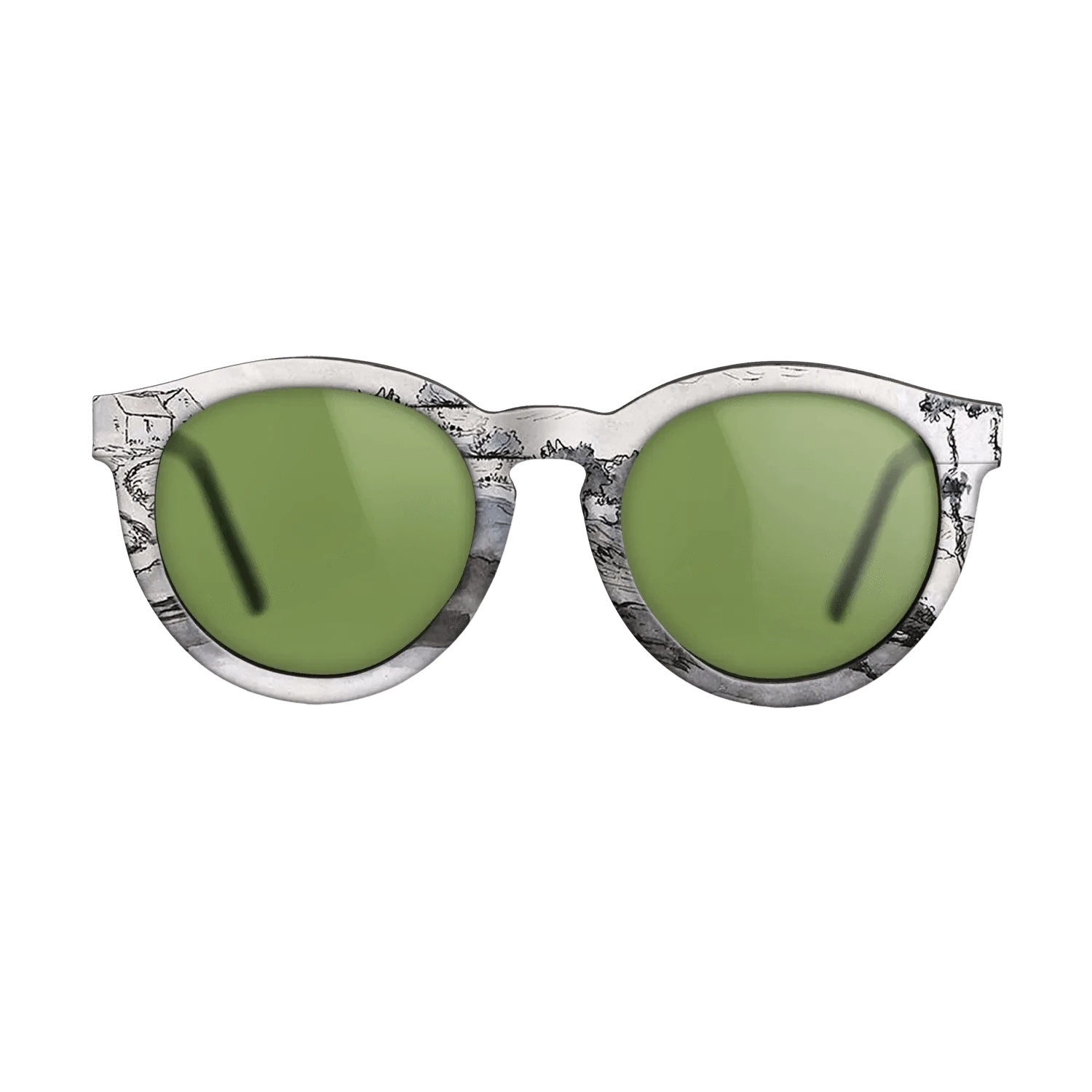 Oil Painting on Straight Grain Walnut: Rococo - Landscape near Vichy, c.1870 - Jean-Francois Millet - The Rebel - Round - 892 - SIRIS wood optic