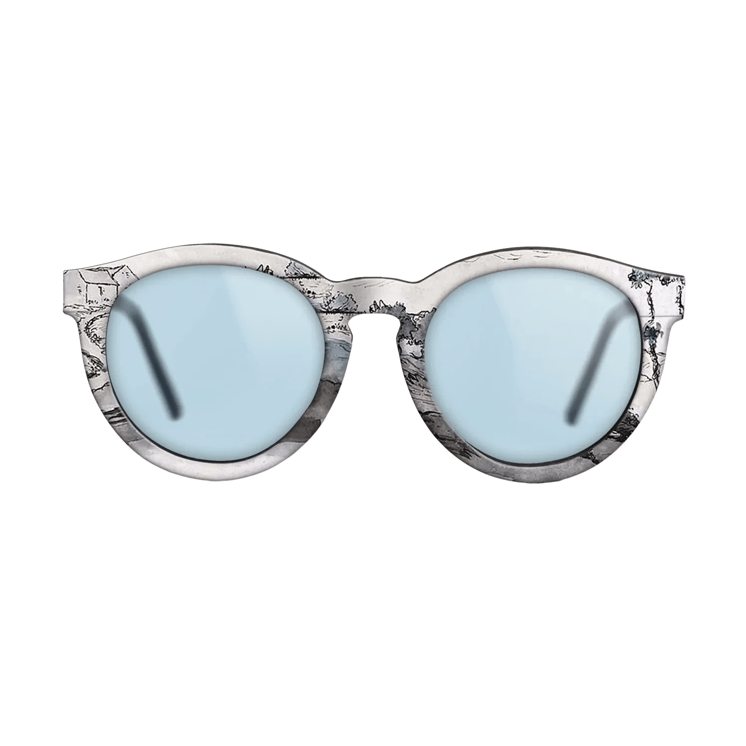 Oil Painting on Straight Grain Walnut: Rococo - Landscape near Vichy, c.1870 - Jean-Francois Millet - The Rebel - Round - 892 - SIRIS wood optic