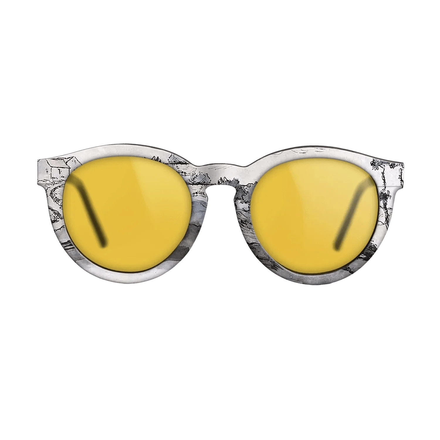 Oil Painting on Straight Grain Walnut: Rococo - Landscape near Vichy, c.1870 - Jean-Francois Millet - The Rebel - Round - 892 - SIRIS wood optic