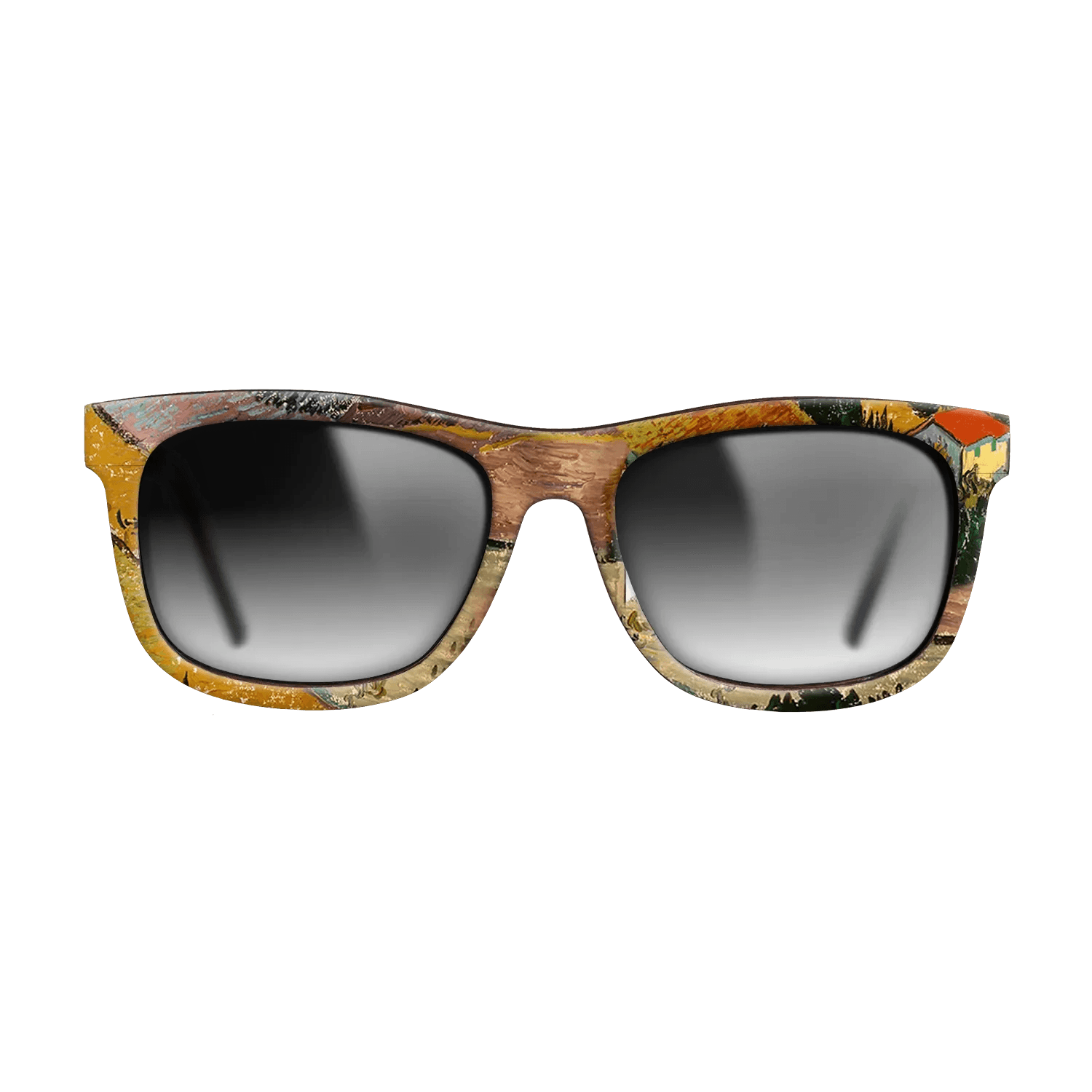 Oil Painting on Straight Grain Walnut: Rococo - Landscape with House and Ploughman, 1889 - Vincent van Gogh - The Hero - Square - 1295 - SIRIS wood optic