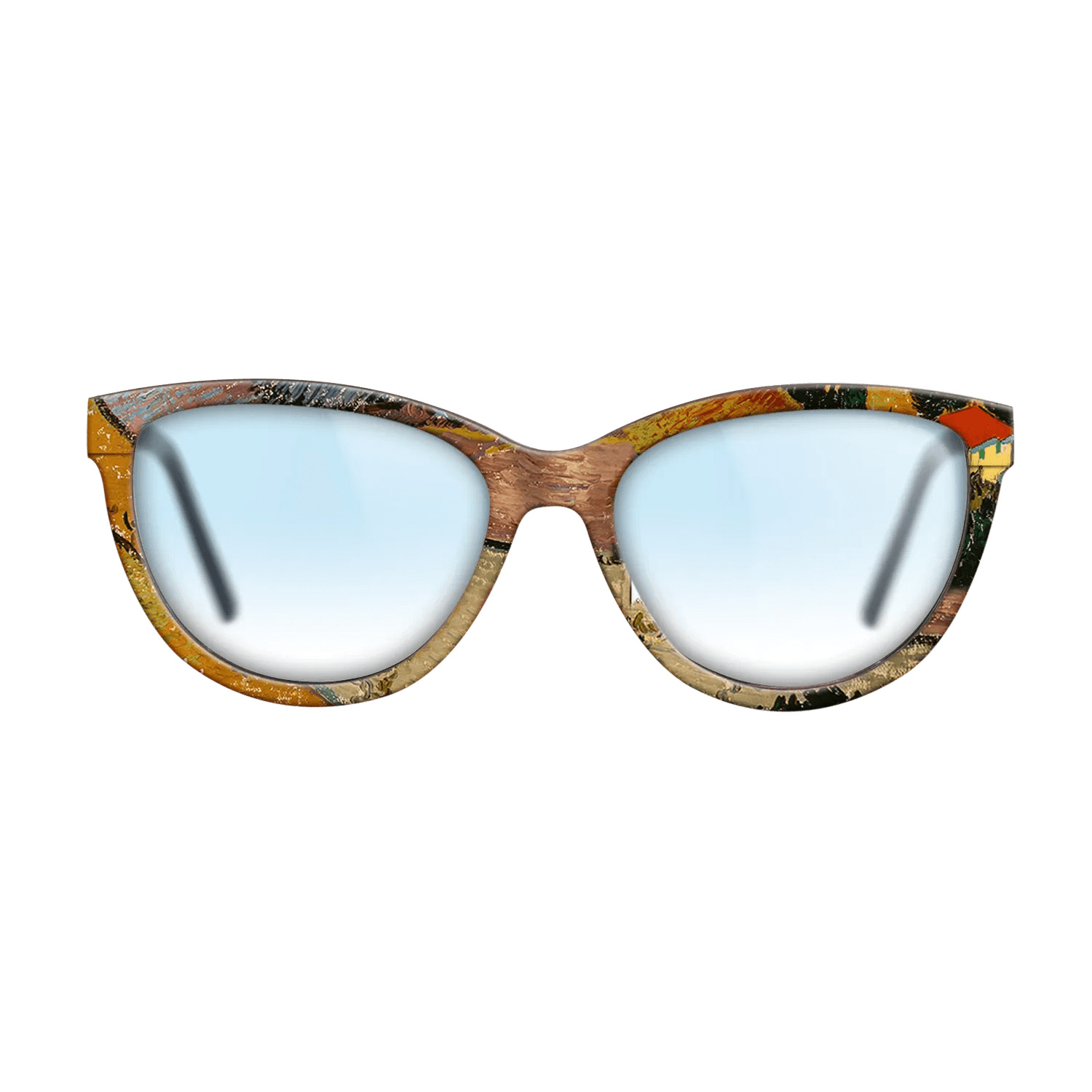 Oil Painting on Straight Grain Walnut: Rococo - Landscape with House and Ploughman, 1889 - Vincent van Gogh - The Maiden - Cat - 1295 - SIRIS wood optic