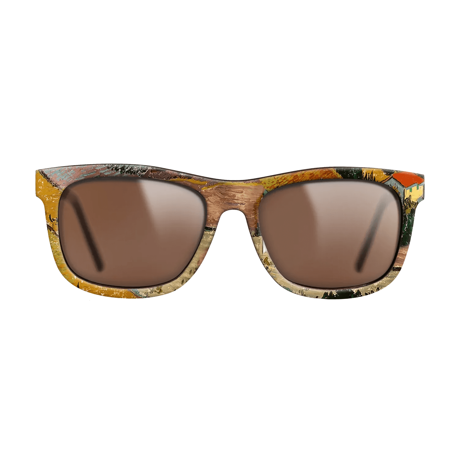 Oil Painting on Straight Grain Walnut: Rococo - Landscape with House and Ploughman, 1889 - Vincent van Gogh - The Hero - Square - 1295 - SIRIS wood optic