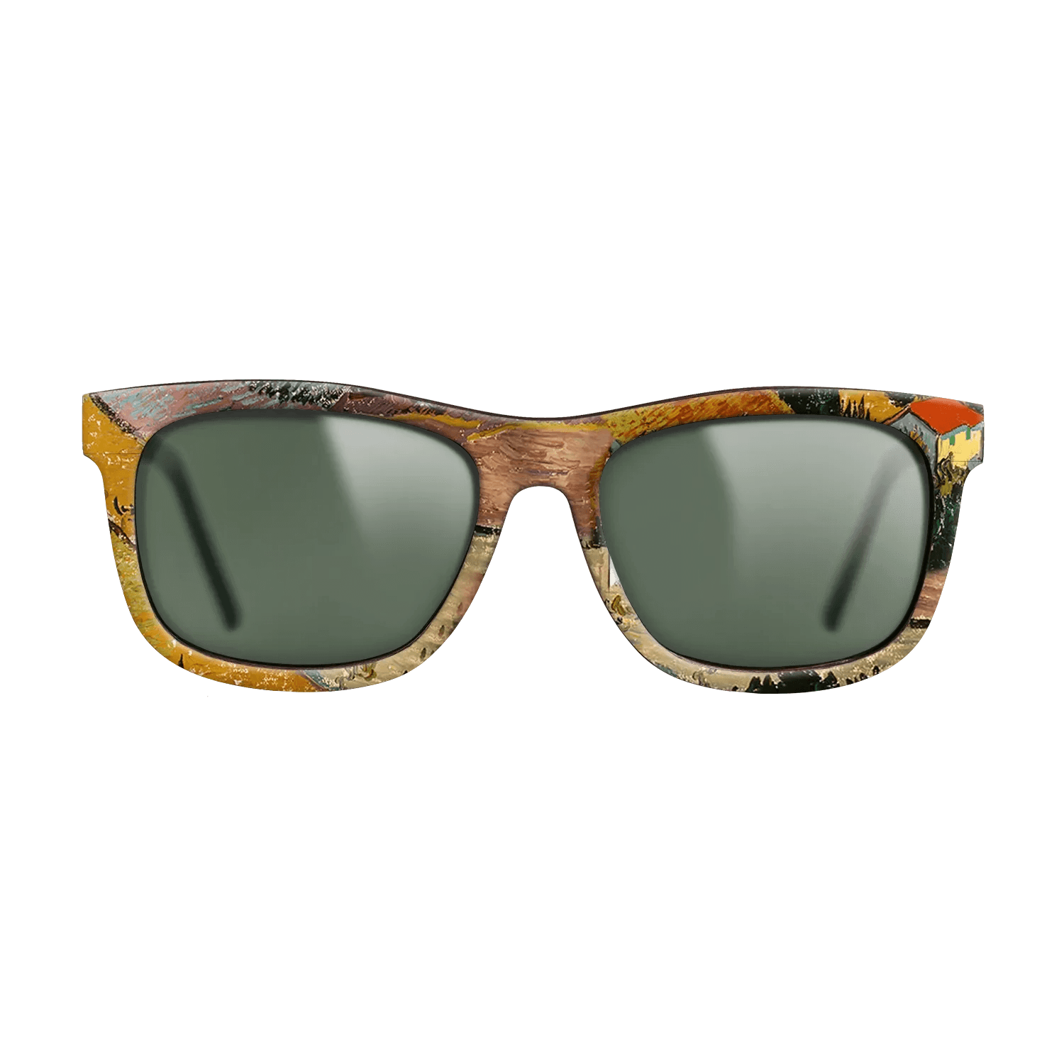 Oil Painting on Straight Grain Walnut: Rococo - Landscape with House and Ploughman, 1889 - Vincent van Gogh - The Hero - Square - 1295 - SIRIS wood optic