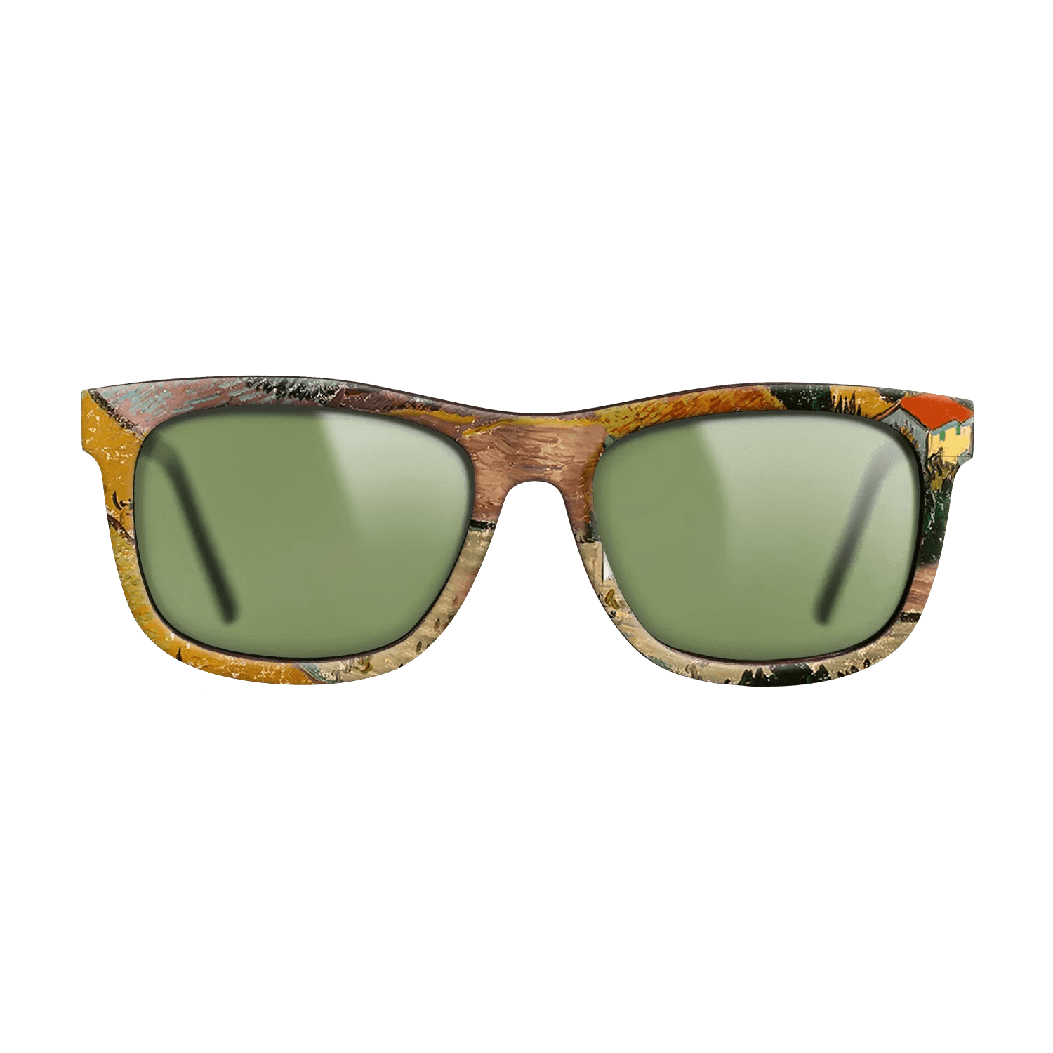 Oil Painting on Straight Grain Walnut: Rococo - Landscape with House and Ploughman, 1889 - Vincent van Gogh - The Hero - Square - 1295 - SIRIS wood optic