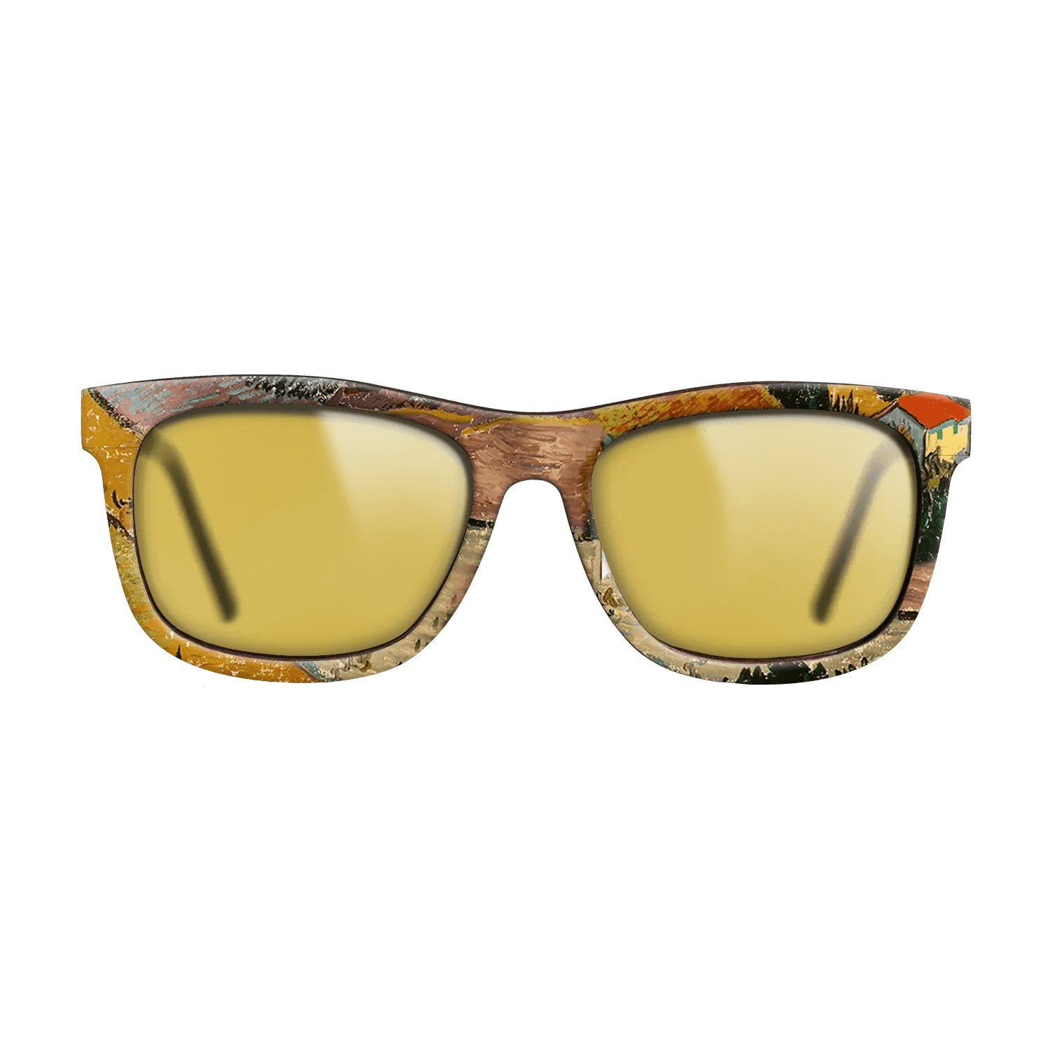 Oil Painting on Straight Grain Walnut: Rococo - Landscape with House and Ploughman, 1889 - Vincent van Gogh - The Hero - Square - 1295 - SIRIS wood optic