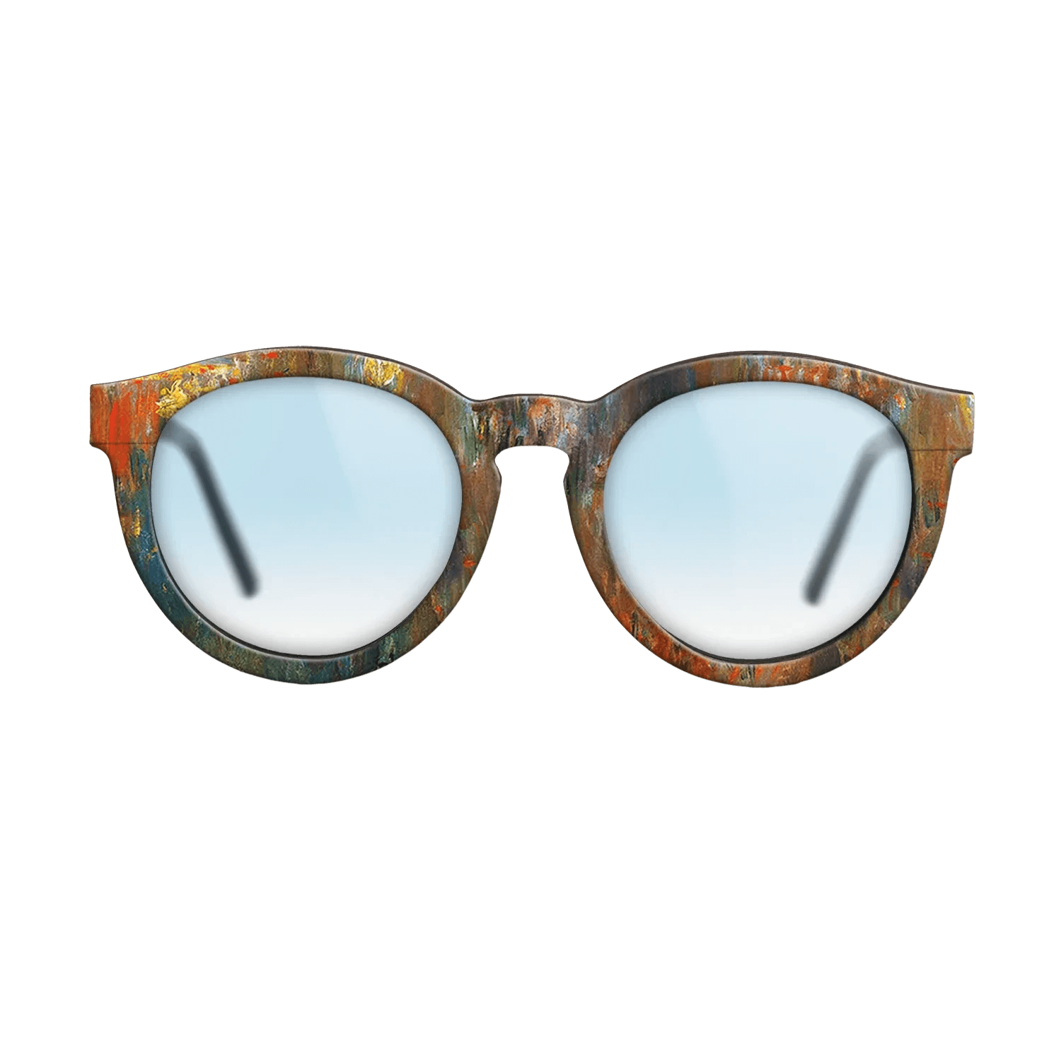 Oil Painting on Straight Grain Walnut: Rococo - Leicester Square at Night, 1901 - Claude Monet - The Rebel - Round - 1153 - SIRIS wood optic