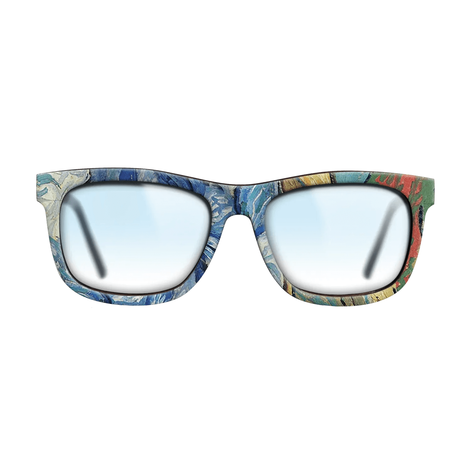 Oil Painting on Straight Grain Walnut: Rococo - Les Alpilles, Mountain Landscape near South-Reme, 1889 - Vincent van Gogh - The Hero - Square - 925 - SIRIS wood optic