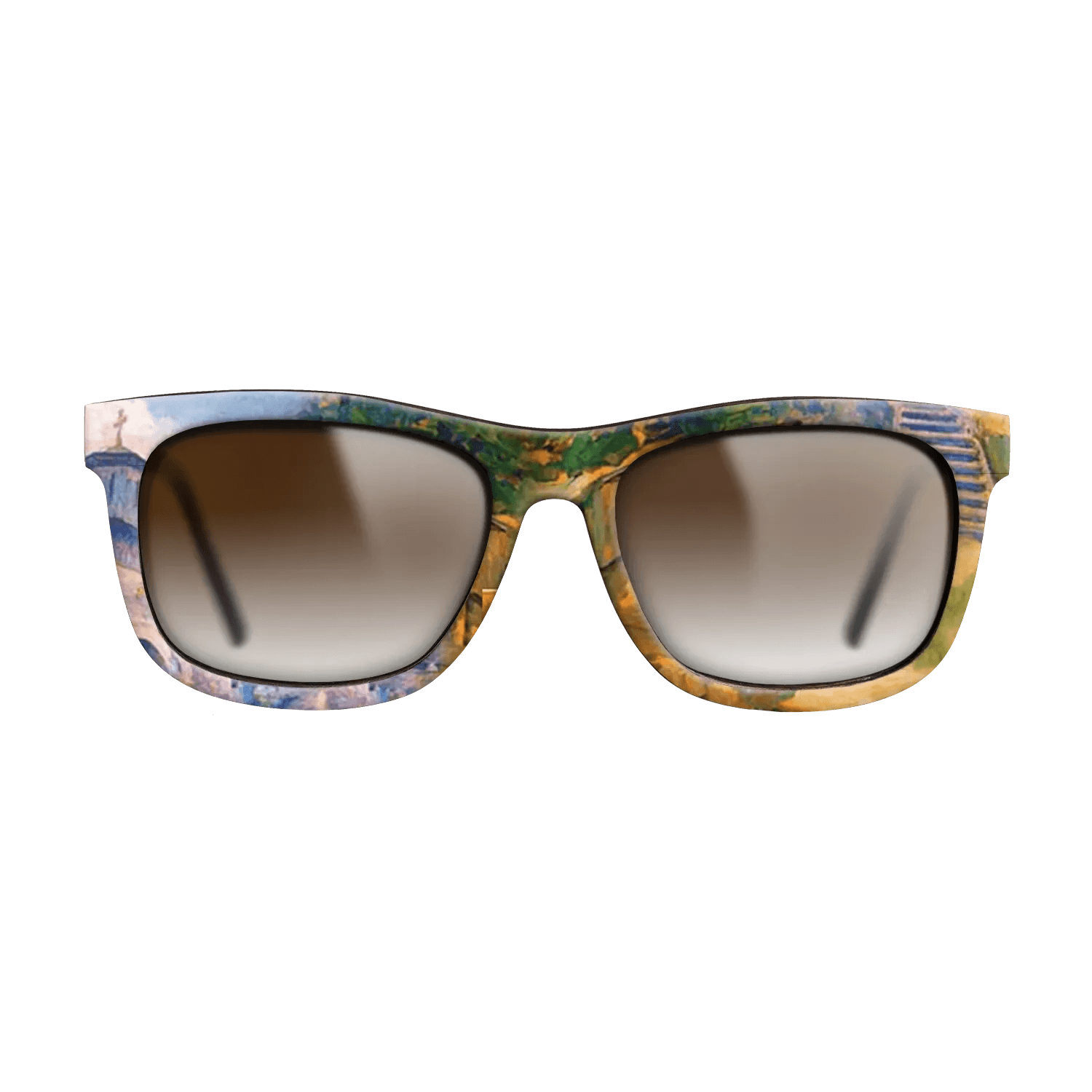 Oil Painting on Straight Grain Walnut: Rococo - Namaiesti Monastery, 1901 - Nicolae Vermont - The Hero - Square - 776 - SIRIS wood optic