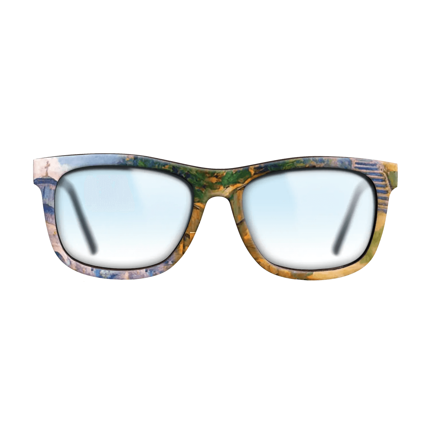 Oil Painting on Straight Grain Walnut: Rococo - Namaiesti Monastery, 1901 - Nicolae Vermont - The Hero - Square - 776 - SIRIS wood optic