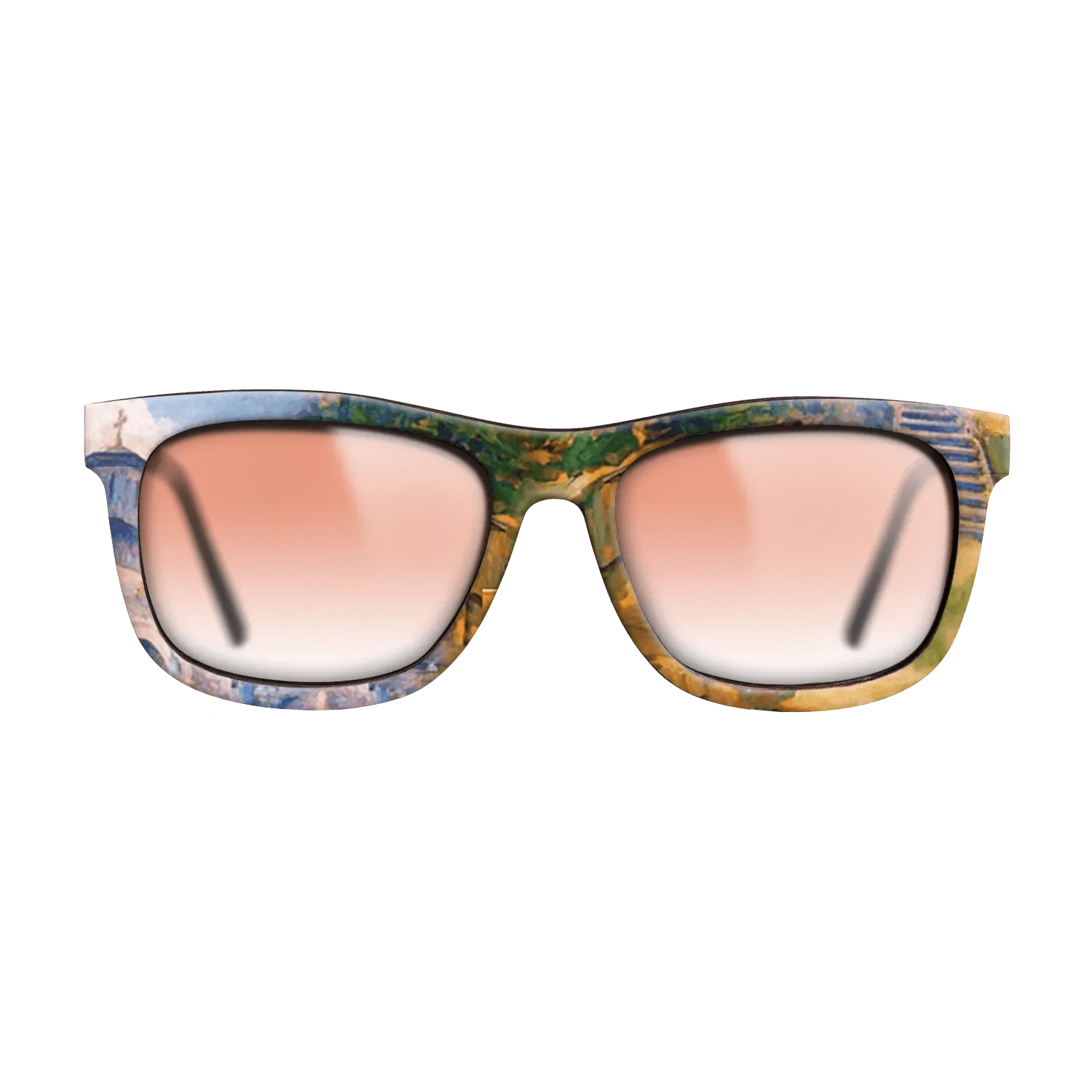 Oil Painting on Straight Grain Walnut: Rococo - Namaiesti Monastery, 1901 - Nicolae Vermont - The Hero - Square - 776 - SIRIS wood optic