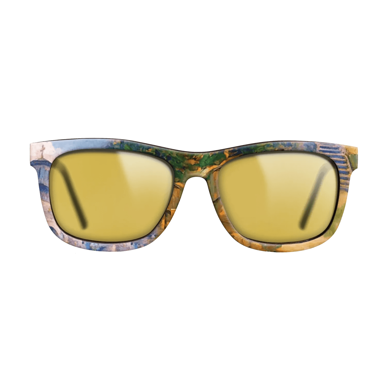 Oil Painting on Straight Grain Walnut: Rococo - Namaiesti Monastery, 1901 - Nicolae Vermont - The Hero - Square - 776 - SIRIS wood optic