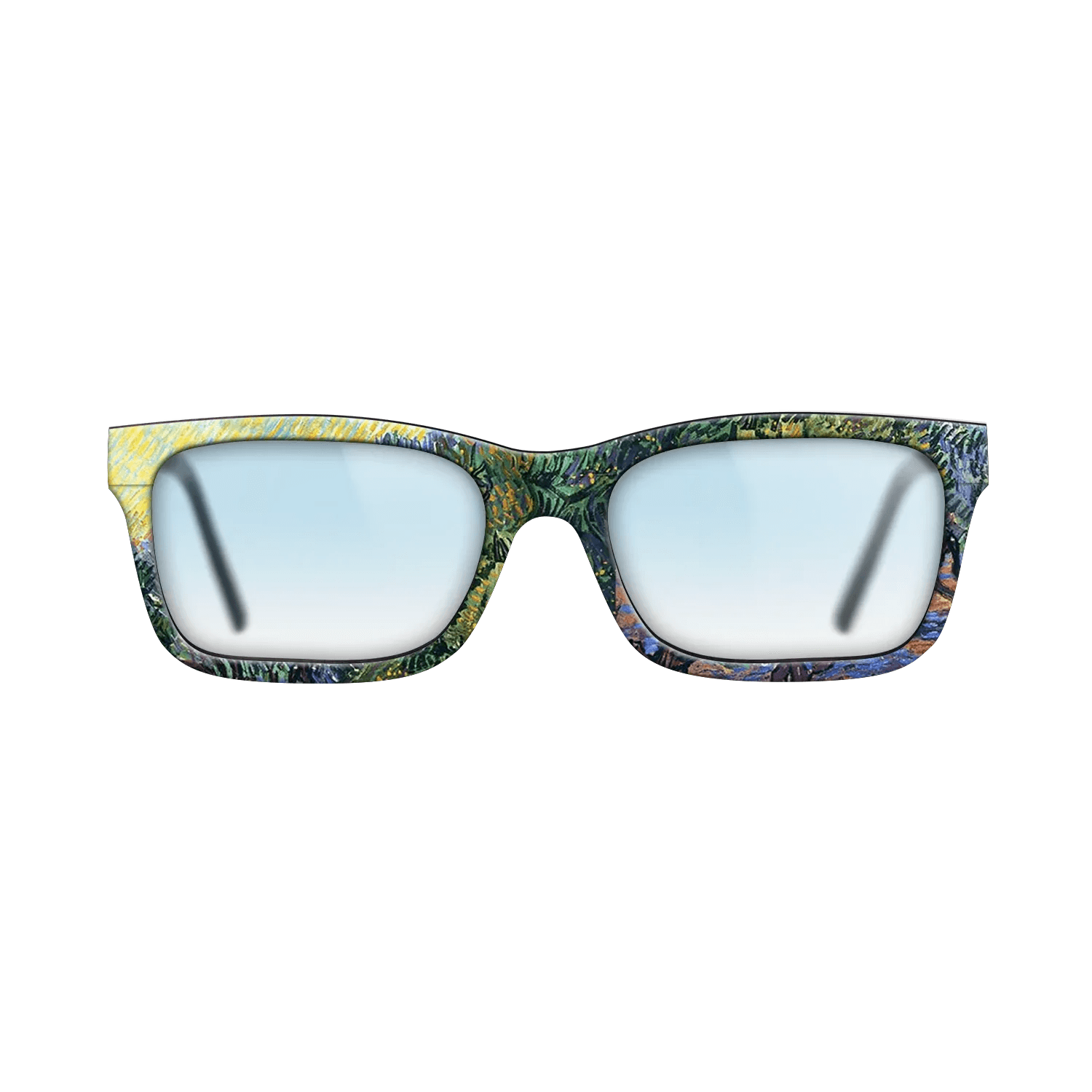 Oil Painting on Straight Grain Walnut: Rococo - Olive Grove - Orange Sky, 1889 - Vincent van Gogh - The Sage - Rectangle - 1850 - SIRIS wood optic