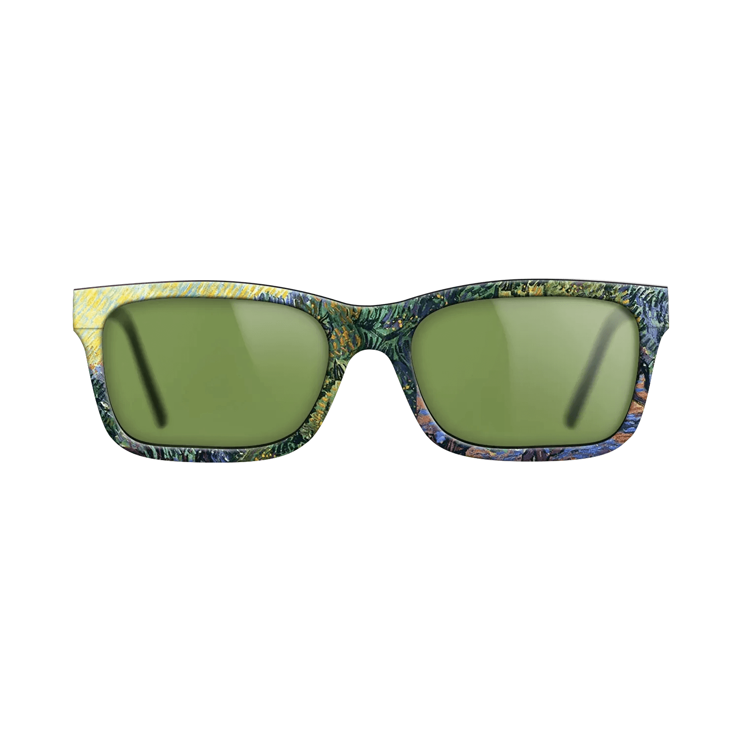 Oil Painting on Straight Grain Walnut: Rococo - Olive Grove - Orange Sky, 1889 - Vincent van Gogh - The Sage - Rectangle - 1850 - SIRIS wood optic