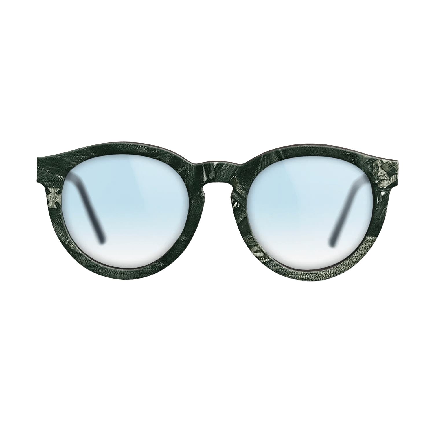 Oil Painting on Straight Grain Walnut: Rococo - Orphan Man in Sunday Clothes with Eye Bandage, 1882 - Vincent van Gogh - The Rebel - Round - 1952 - SIRIS wood optic