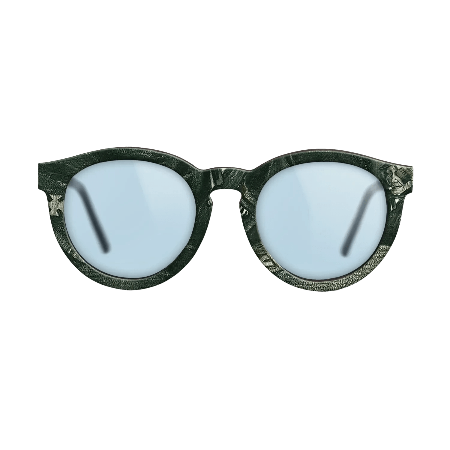 Oil Painting on Straight Grain Walnut: Rococo - Orphan Man in Sunday Clothes with Eye Bandage, 1882 - Vincent van Gogh - The Rebel - Round - 1952 - SIRIS wood optic