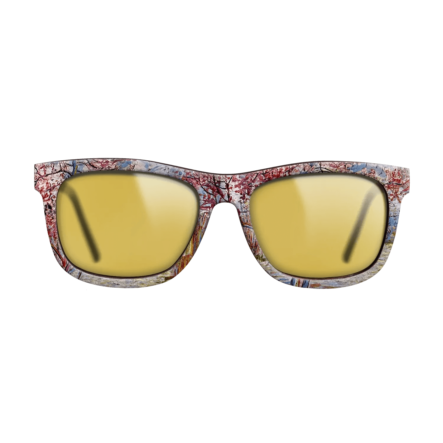 Oil Painting on Straight Grain Walnut: Rococo - Peach Tree in Bloom (in memory of Mauve), 1888 - Vincent van Gogh - The Hero - Square - 1119 - SIRIS wood optic