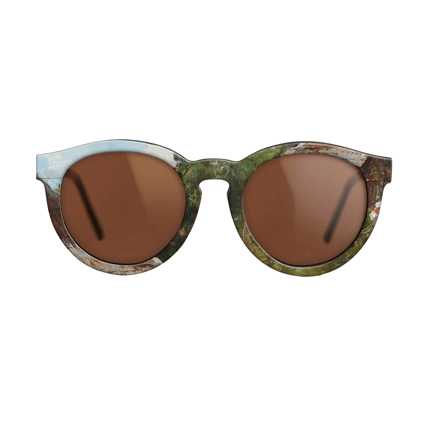 Oil Painting on Straight Grain Walnut: Rococo - Peasant Woman with Flowers, 1905 - Nicolae Vermont - The Rebel - Round - 873 - SIRIS wood optic