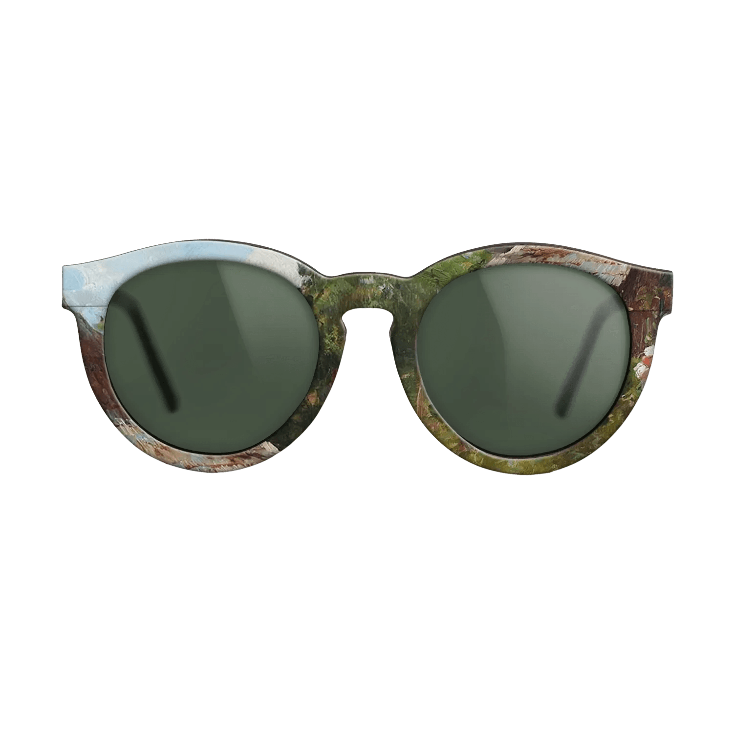 Oil Painting on Straight Grain Walnut: Rococo - Peasant Woman with Flowers, 1905 - Nicolae Vermont - The Rebel - Round - 873 - SIRIS wood optic