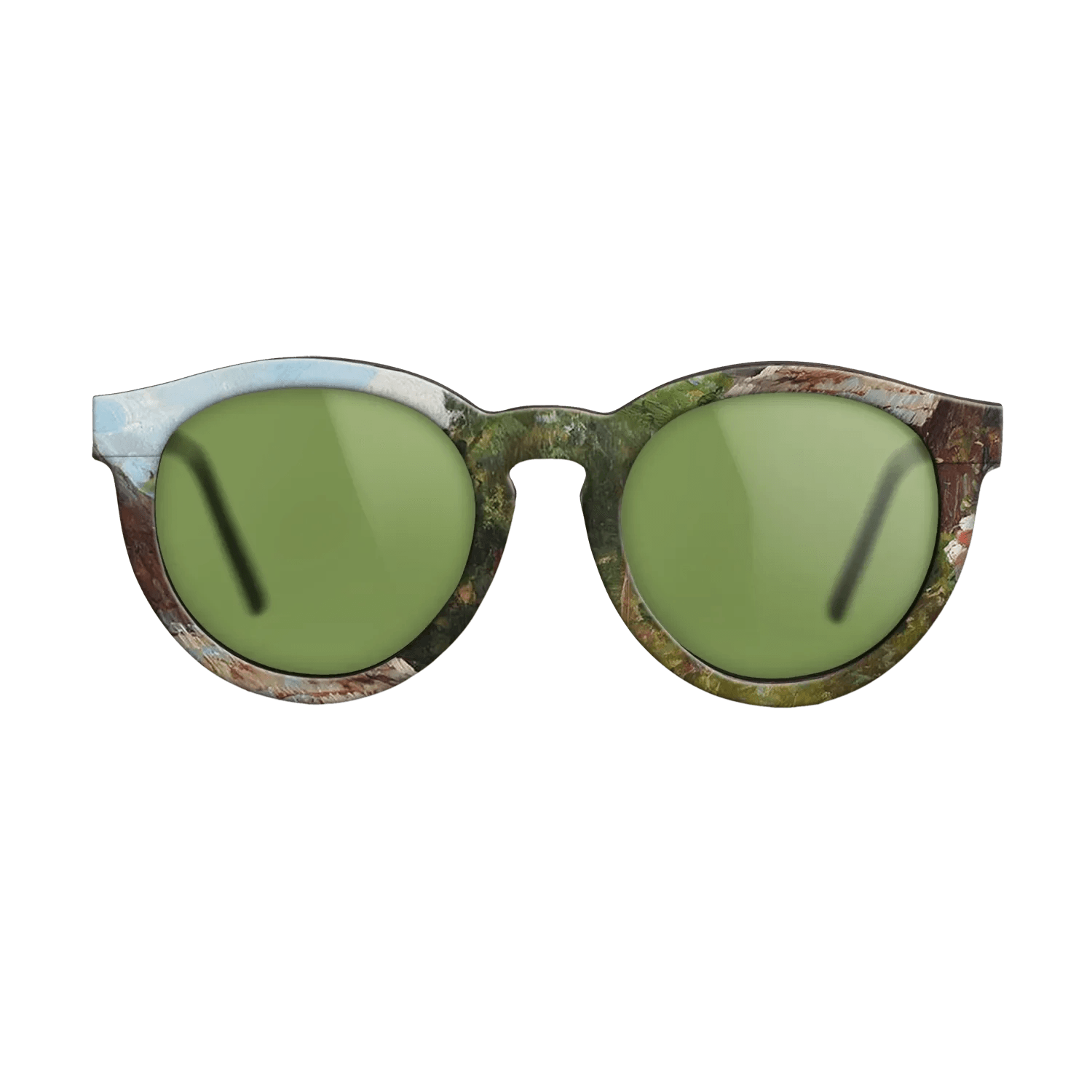 Oil Painting on Straight Grain Walnut: Rococo - Peasant Woman with Flowers, 1905 - Nicolae Vermont - The Rebel - Round - 873 - SIRIS wood optic