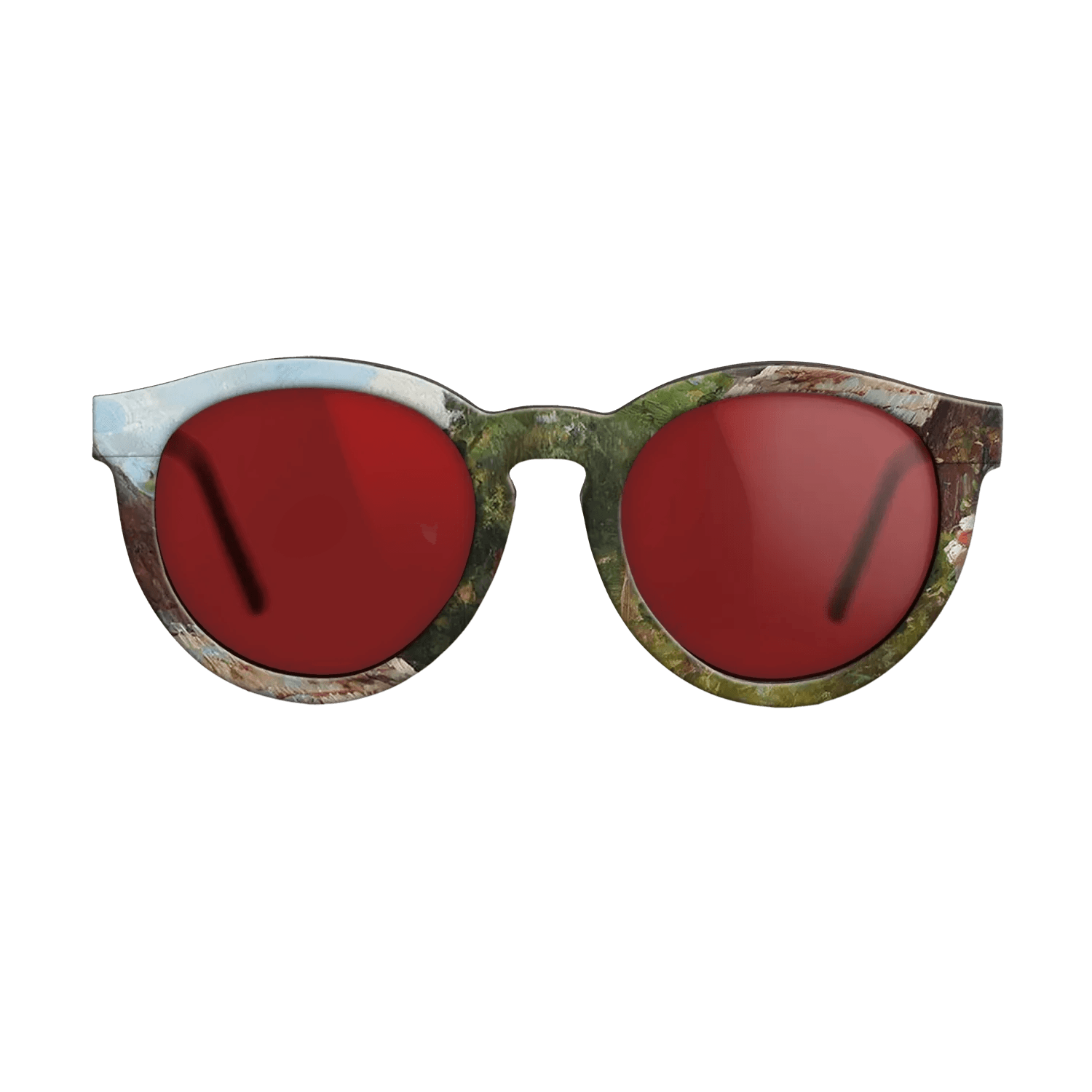 Oil Painting on Straight Grain Walnut: Rococo - Peasant Woman with Flowers, 1905 - Nicolae Vermont - The Rebel - Round - 873 - SIRIS wood optic