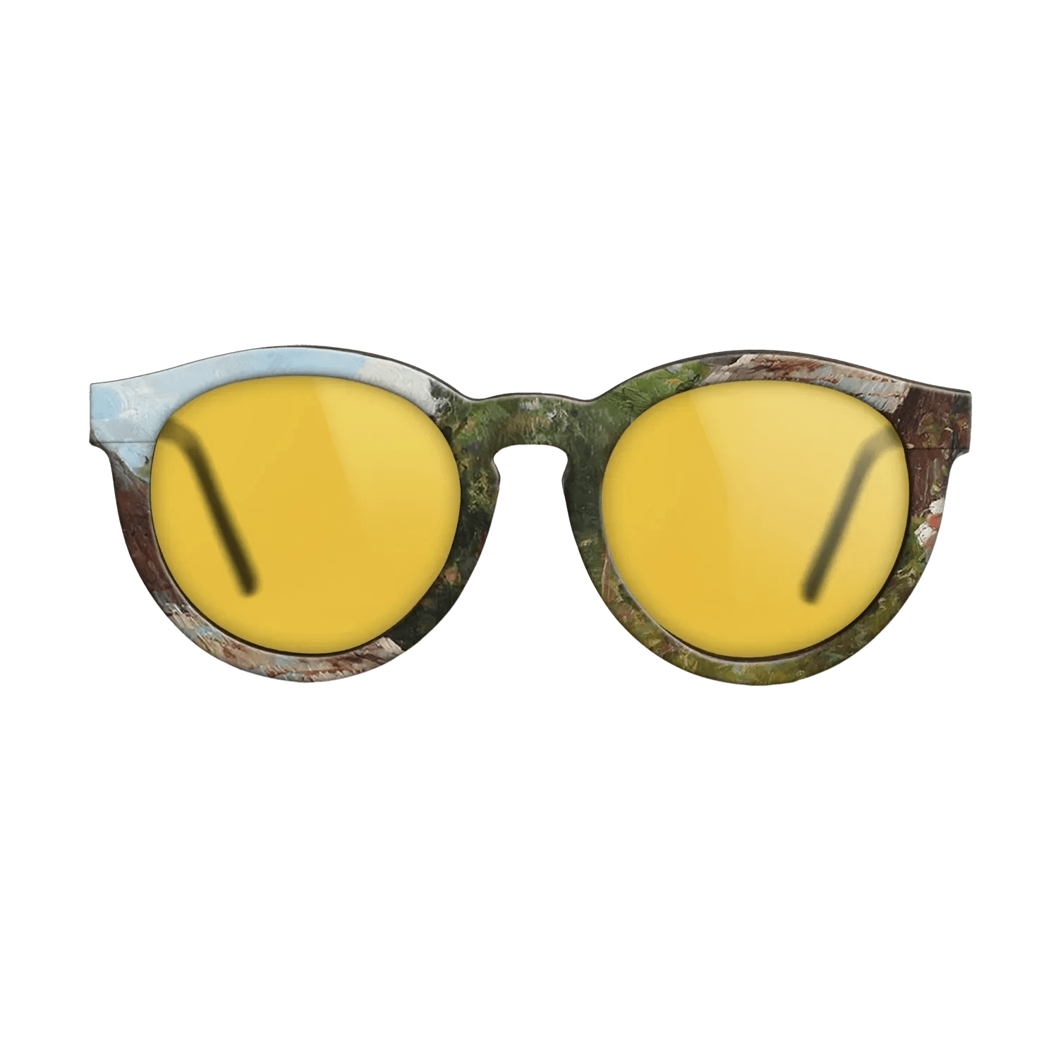 Oil Painting on Straight Grain Walnut: Rococo - Peasant Woman with Flowers, 1905 - Nicolae Vermont - The Rebel - Round - 873 - SIRIS wood optic