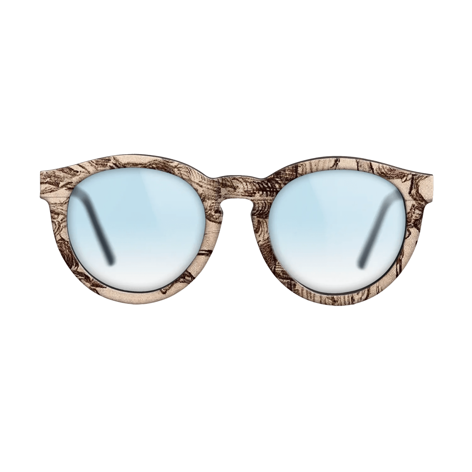 Oil Painting on Straight Grain Walnut: Rococo - Pine Trees Seen against the Wall of the Asylum, 1889 - Vincent van Gogh - The Rebel - Round - 1651 - SIRIS wood optic