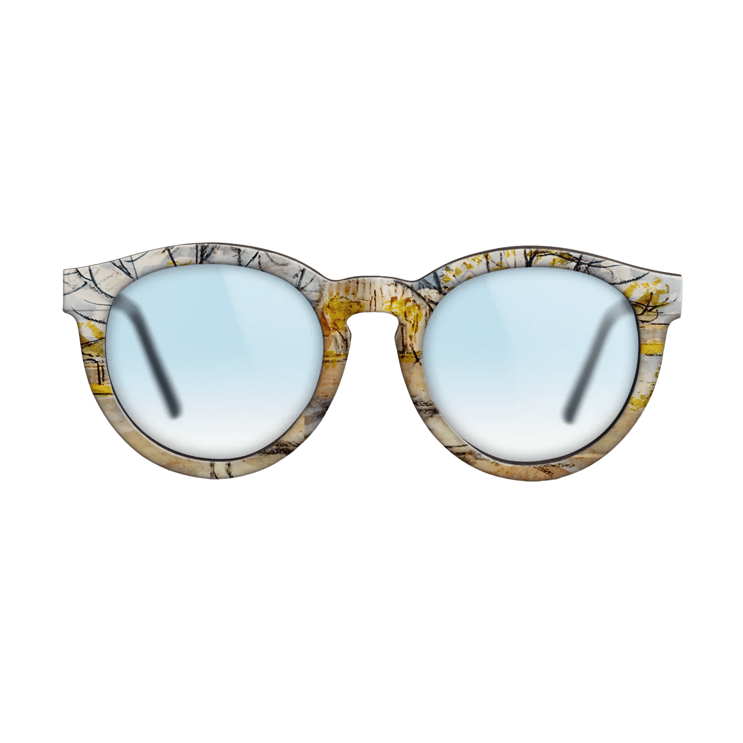 Oil Painting on Straight Grain Walnut: Rococo - Pink Peach Trees, 1888 - Vincent van Gogh - The Rebel - Round - 1559 - SIRIS wood optic