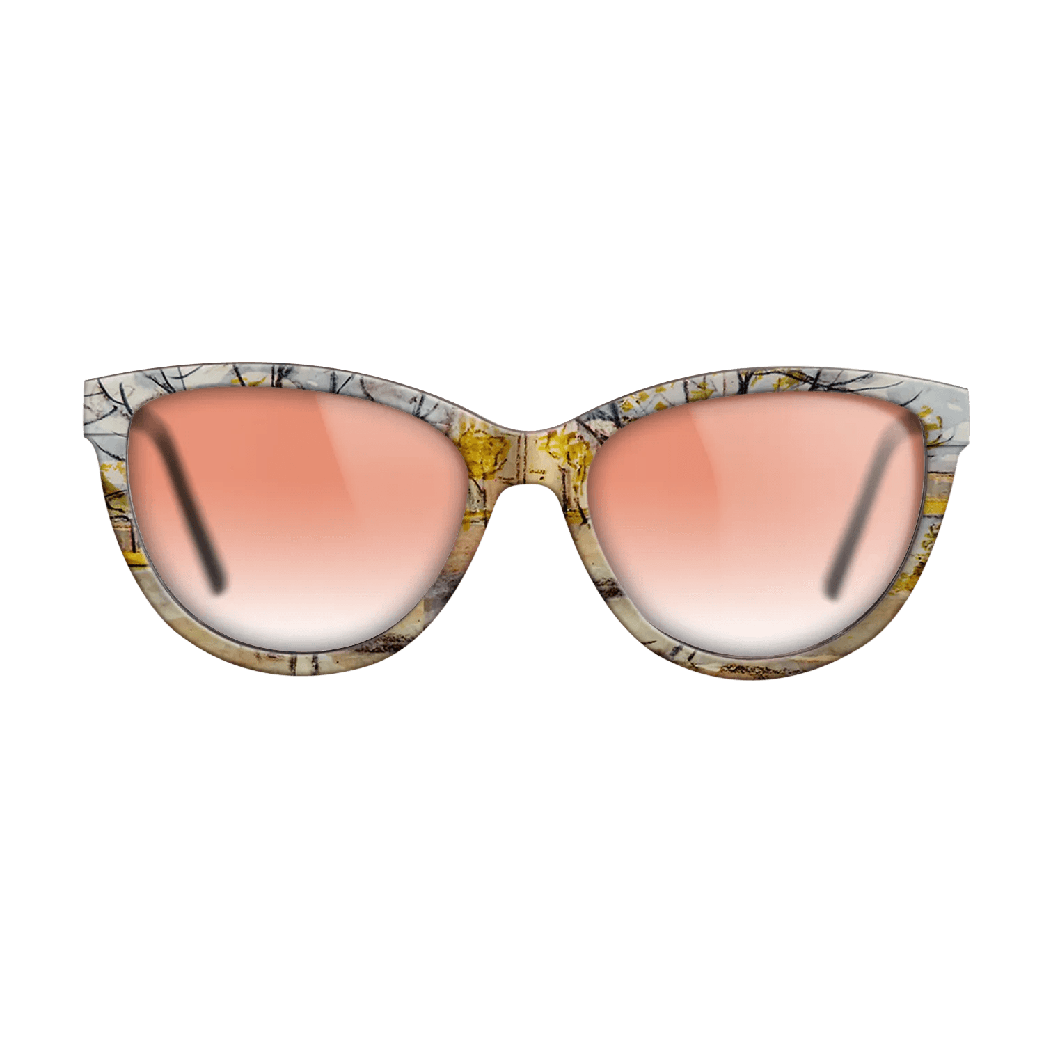 Oil Painting on Straight Grain Walnut: Rococo - Pink Peach Trees, 1888 - Vincent van Gogh - The Maiden - Cat - 1559 - SIRIS wood optic