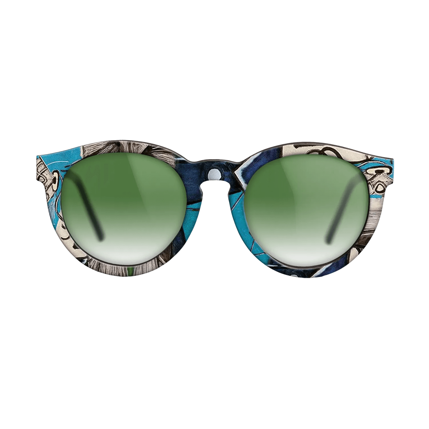 Oil Painting on Straight Grain Walnut: Rococo - Portrait of Sylvette David in green chair, 1954 - Pablo Picasso - The Rebel - Round - 1699 - SIRIS wood optic