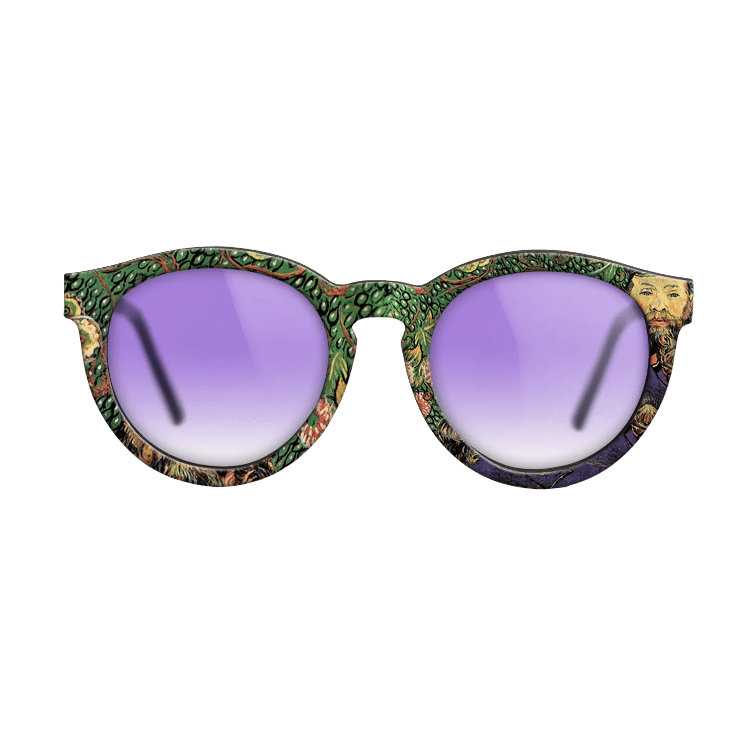 Oil Painting on Straight Grain Walnut: Rococo - Portrait of the postman Joseph Roulin, 1889 - Vincent van Gogh - The Rebel - Round - 1076 - SIRIS wood optic