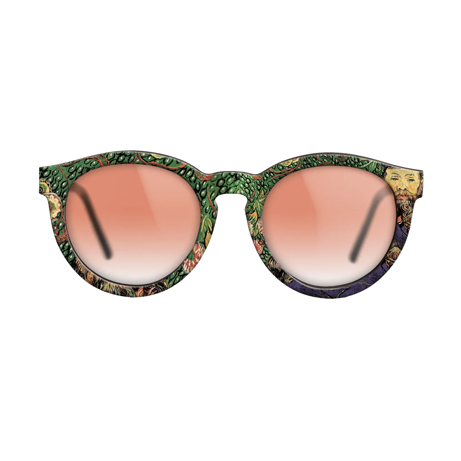 Oil Painting on Straight Grain Walnut: Rococo - Portrait of the postman Joseph Roulin, 1889 - Vincent van Gogh - The Rebel - Round - 1076 - SIRIS wood optic