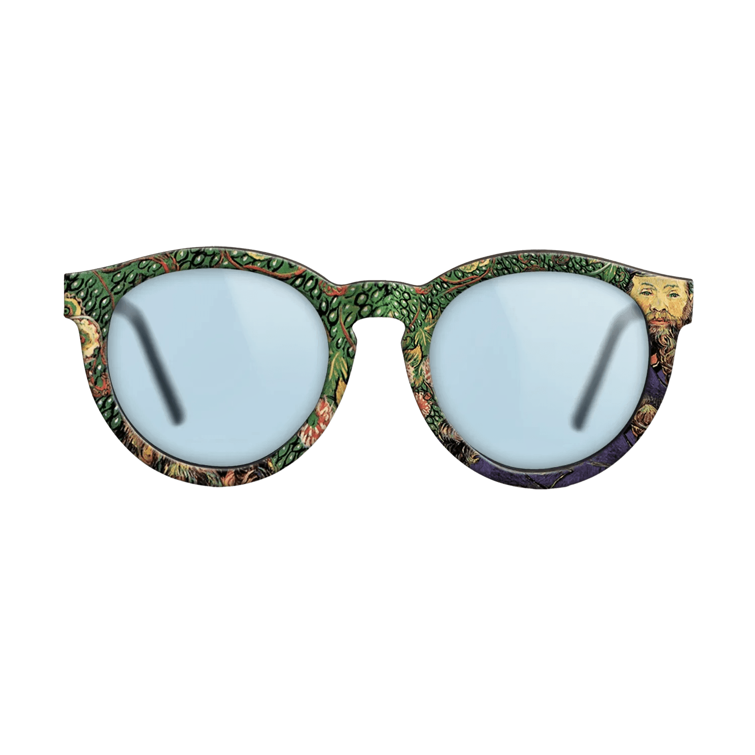 Oil Painting on Straight Grain Walnut: Rococo - Portrait of the postman Joseph Roulin, 1889 - Vincent van Gogh - The Rebel - Round - 1076 - SIRIS wood optic