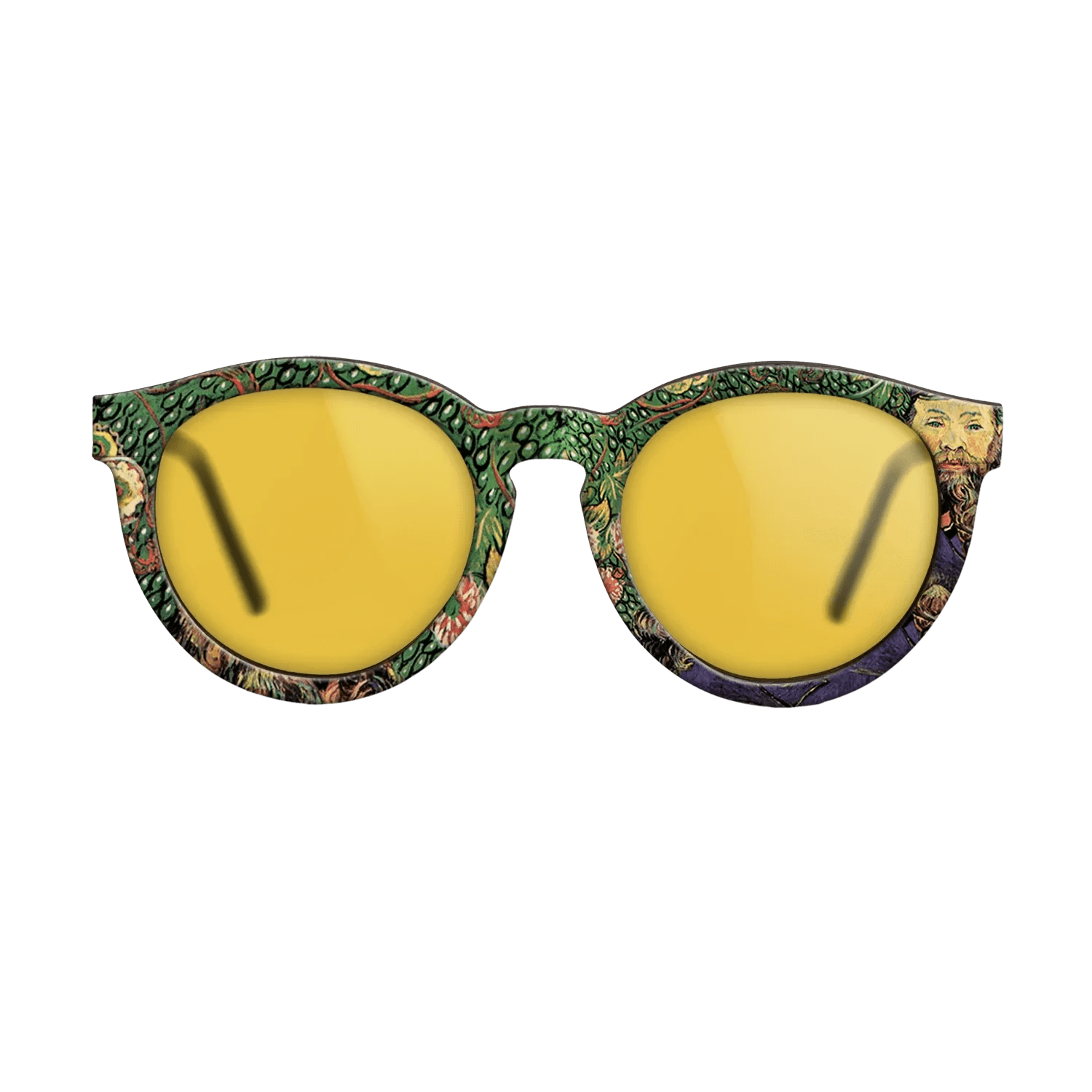 Oil Painting on Straight Grain Walnut: Rococo - Portrait of the postman Joseph Roulin, 1889 - Vincent van Gogh - The Rebel - Round - 1076 - SIRIS wood optic