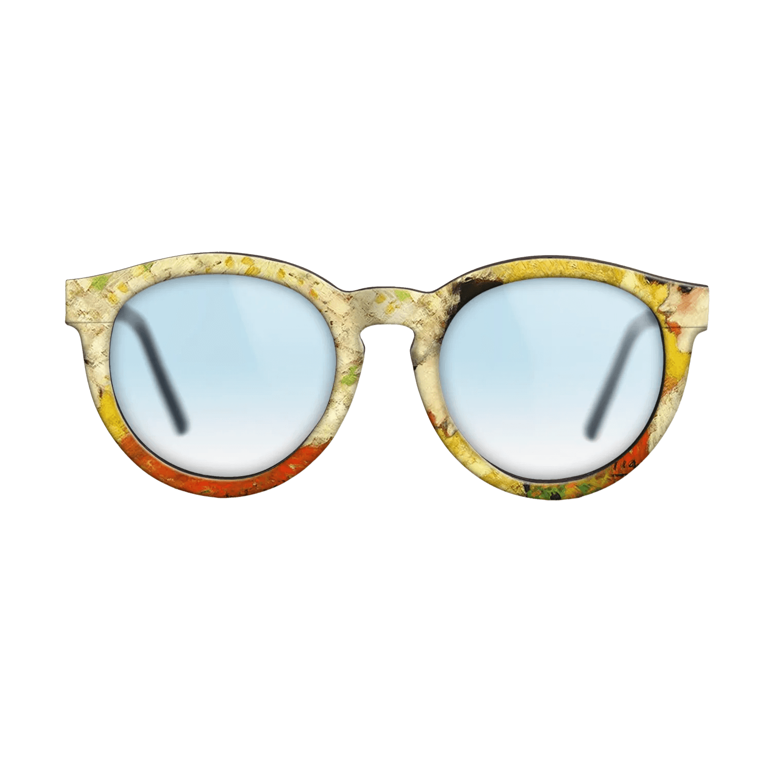 Oil Painting on Straight Grain Walnut: Rococo - Profile of a young girl (Girl with red flower in her hair), 1901 - Pablo Picasso - The Rebel - Round - 1935 - SIRIS wood optic