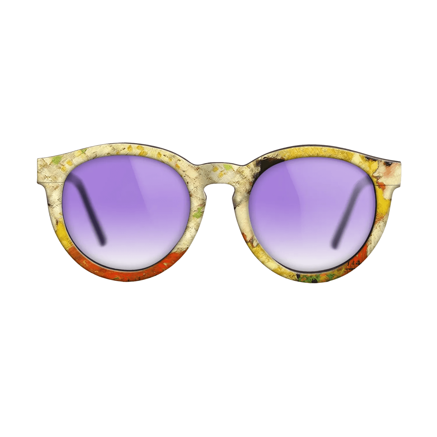 Oil Painting on Straight Grain Walnut: Rococo - Profile of a young girl (Girl with red flower in her hair), 1901 - Pablo Picasso - The Rebel - Round - 1935 - SIRIS wood optic