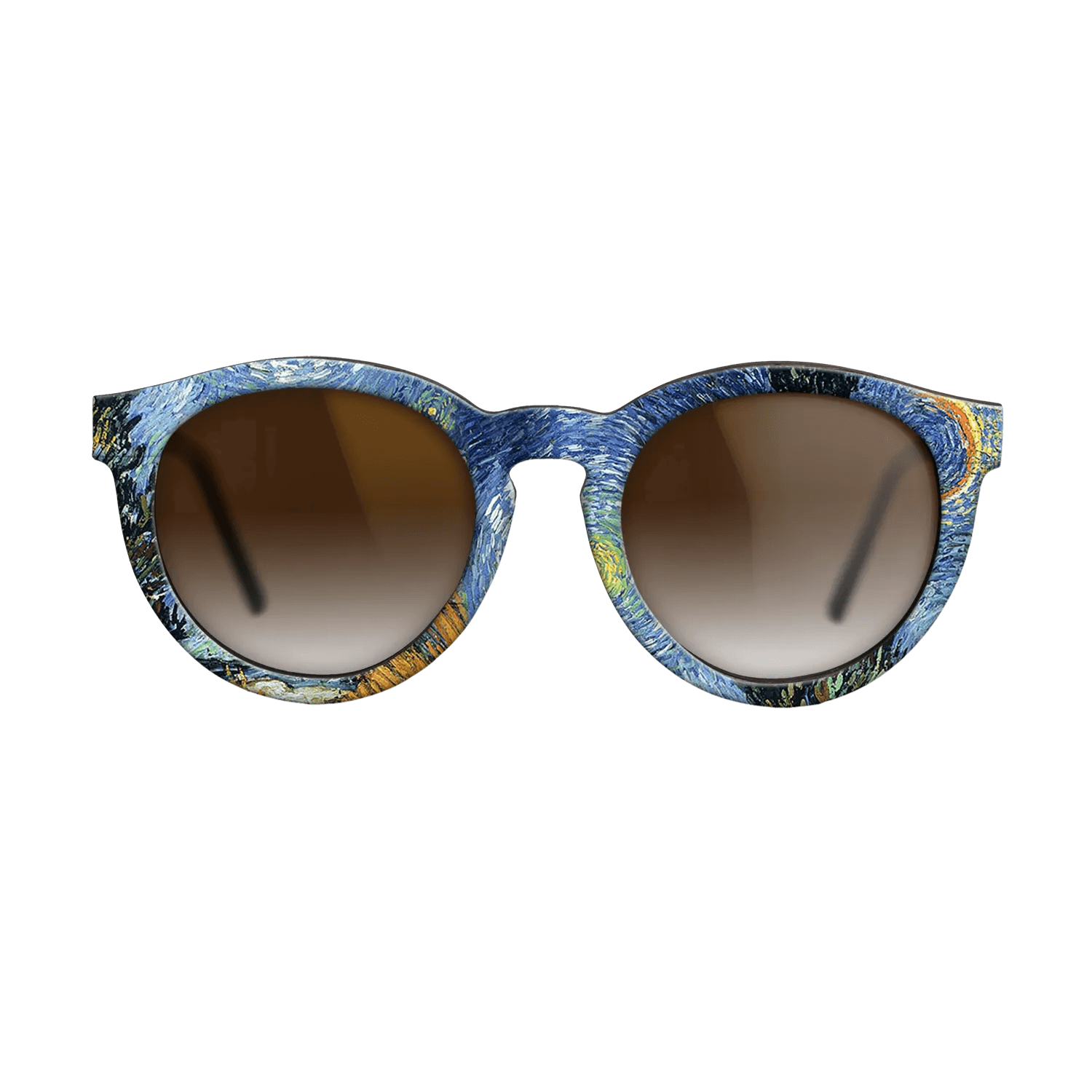 Oil Painting on Straight Grain Walnut: Rococo - Road with Cypresses, 1890 - Vincent van Gogh - The Rebel - Round - 709 - SIRIS wood optic