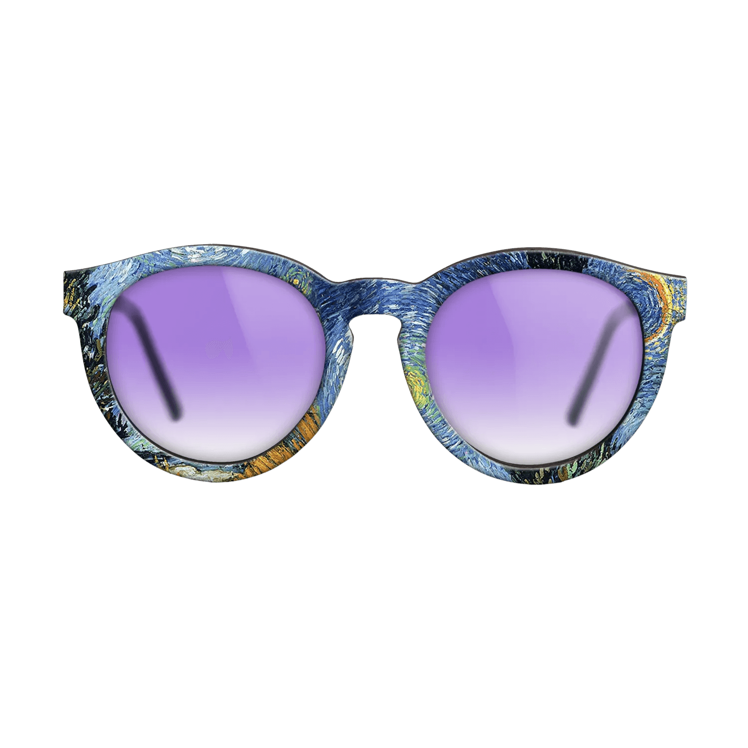 Oil Painting on Straight Grain Walnut: Rococo - Road with Cypresses, 1890 - Vincent van Gogh - The Rebel - Round - 709 - SIRIS wood optic