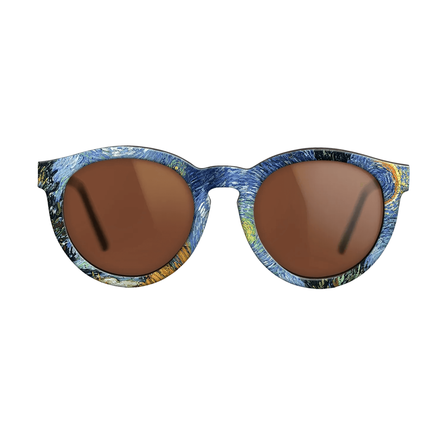 Oil Painting on Straight Grain Walnut: Rococo - Road with Cypresses, 1890 - Vincent van Gogh - The Rebel - Round - 709 - SIRIS wood optic