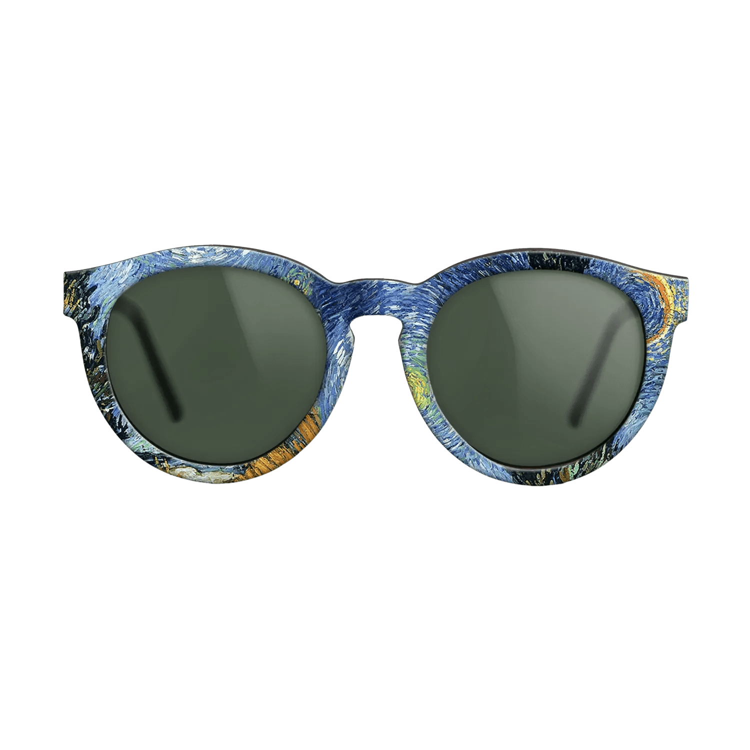 Oil Painting on Straight Grain Walnut: Rococo - Road with Cypresses, 1890 - Vincent van Gogh - The Rebel - Round - 709 - SIRIS wood optic