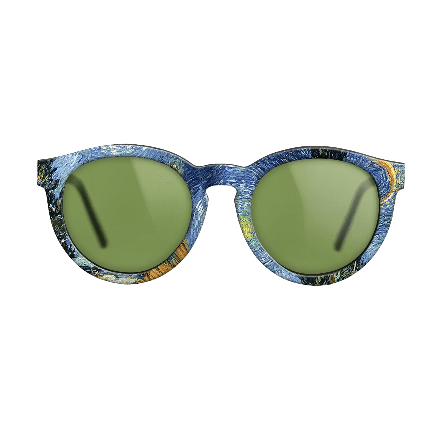 Oil Painting on Straight Grain Walnut: Rococo - Road with Cypresses, 1890 - Vincent van Gogh - The Rebel - Round - 709 - SIRIS wood optic