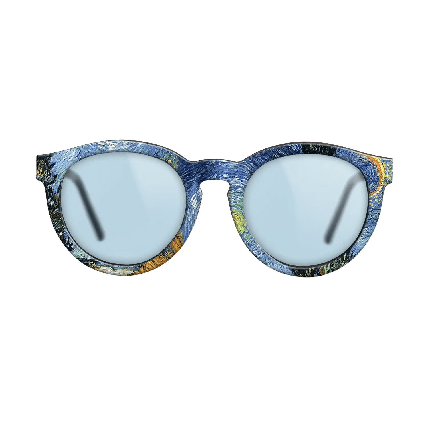 Oil Painting on Straight Grain Walnut: Rococo - Road with Cypresses, 1890 - Vincent van Gogh - The Rebel - Round - 709 - SIRIS wood optic